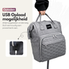 Sterla Luiertas Rugzak met USB-Aansluiting – Ruime Mama Tas met Geïsoleerde Vakken - Inclusief Kinderwagen Haken en Waterafstotend Materiaal – Grijs