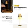 Oplaadbare Tafellamp met 3 Kleuren Dimbare LED's - 38cm Tafel Touch Lamp - 5200mAh Batterij - Goud