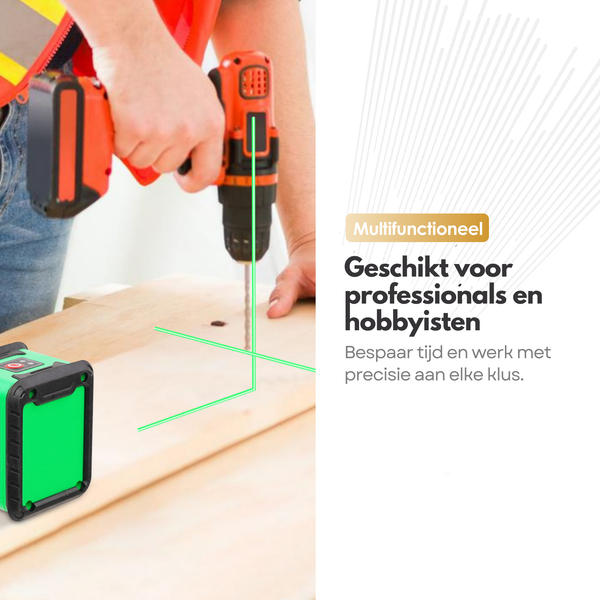 Maltrex Kruislijnlaser – Zelfnivellerend –Nauwkeurigheid 0,3 mm/m – Werkbereik 20 m