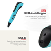 Premium 3D Pen Starterset USB-C – 3D Tekenpen met Filament – LCD Display – Kindvriendelijk – Blauw