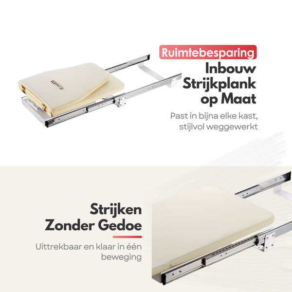 Kastrex Inbouw Strijkplank Voor Kast – 180° Draaibaar – Ruimtebesparend – Inclusief Bevestiging