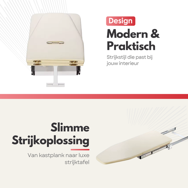 Kastrex Inbouw Strijkplank Voor Kast – 180° Draaibaar – Ruimtebesparend – Inclusief Bevestiging