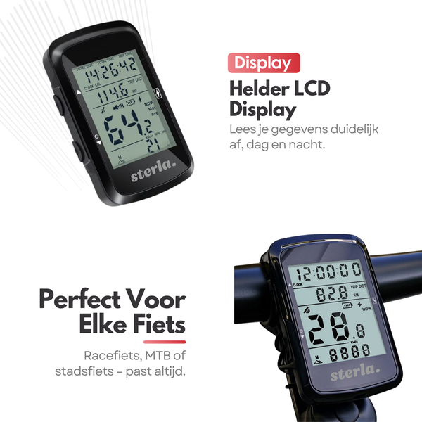 Draadloze Fietscomputer – Waterdichte Kilometerteller met LCD Display – Snelheidsmeter & Afstandsmeting – Voor Racefiets & Stadsfiets