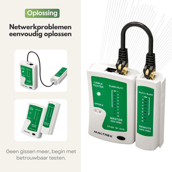 Pro LAN Tester voor RJ11/RJ45 - Netwerk Testen, Reparatie en Kabelbeheer - Netwerktester Set