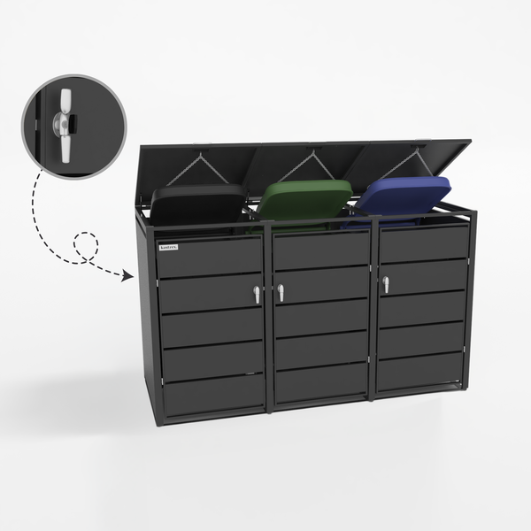 Kastrex Container Ombouw Kast - Voor 3 Kliko's - Weerbestendig & Onderhoudsvrij - Gecoat Staal