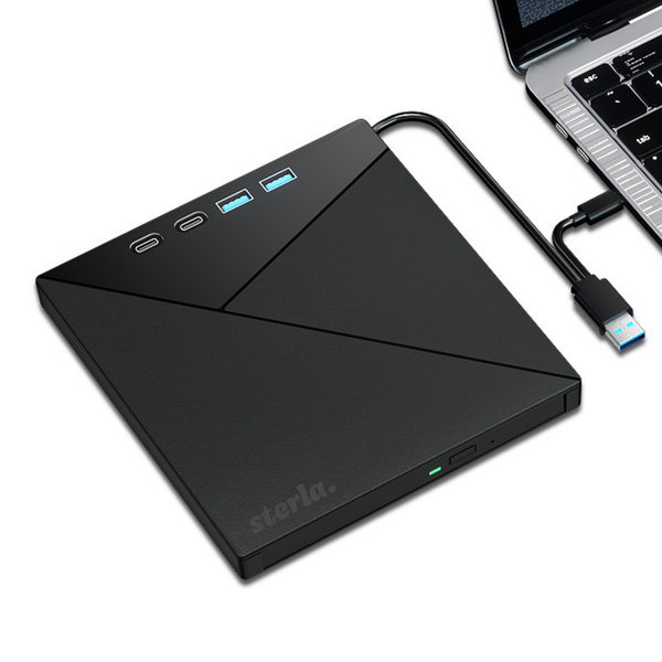 5in1 Externe CD DVD Speler en Brander – Compact, Plug & Play, USB-C & USB 3.0 – Geschikt voor Windows - Mac - Linux - Hoge Snelheid