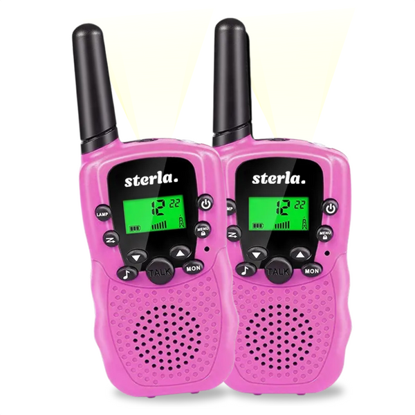 Walkie Talkie Set for Kids - Range up to 5 km - Flashlight - Drop-resistant - Compact and Lightweight - Pink