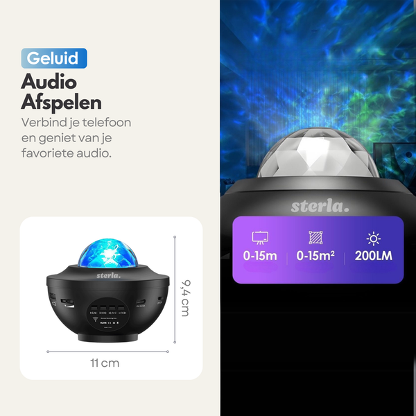 Premium Bluetooth Star Projector Star Light - 10 Light Modes - Enchanting Atmosphere and Soothing Light Show with Audio Motion