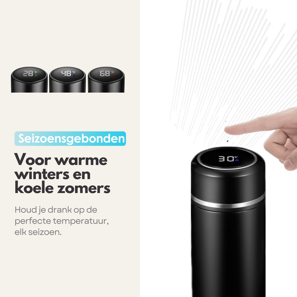 Sterla Slimme Thee Thermosfles met LCD Temperatuur Display – 500 ml – Dubbelwandige Isolatiefles – Luxe Ontwerp - Water, Koffie & Thee Fles