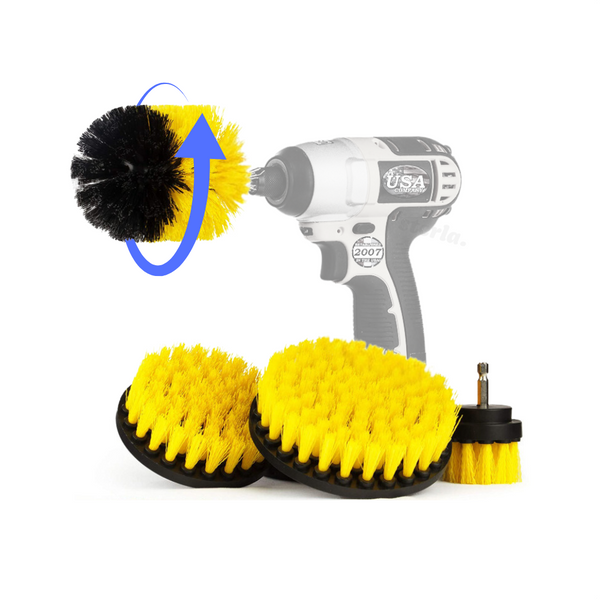 Maltrex 4-delige Boorborstel Set – Schoonmaak Borstels voor Boormachines – Schrobborstel Opzetstuk in 4 Maten – Nylon Reinigingsborstels voor Binnen en Buiten