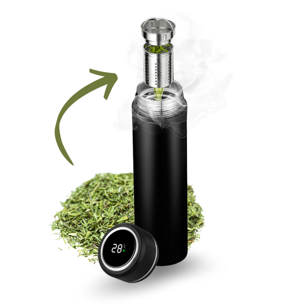 Sterla Slimme Thee Thermosfles met LCD Temperatuur Display – 500 ml – Dubbelwandige Isolatiefles – Luxe Ontwerp - Water, Koffie & Thee Fles