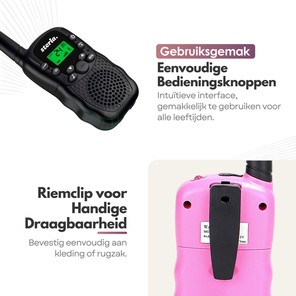 3in1 Walkie Talkie Set voor Kinderen - Bereik tot 5 km - Zaklamp - Valbestendig - Compact en Lichtgewicht