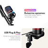 Premium RGB Microfoon met Verstelbare Arm – USB Plug & Play – Gaming Mic met POP Filter – Zwart
