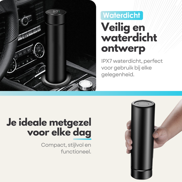Sterla Slimme Drink Thermosfles met LCD Temperatuur Display – 500 ml – Dubbelwandige Isolatiefles – Luxe Ontwerp - Water, Koffie & Thee Fles