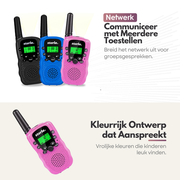 3in1 Walkie Talkie Set voor Kinderen - Bereik tot 5 km - Zaklamp - Valbestendig - Compact en Lichtgewicht