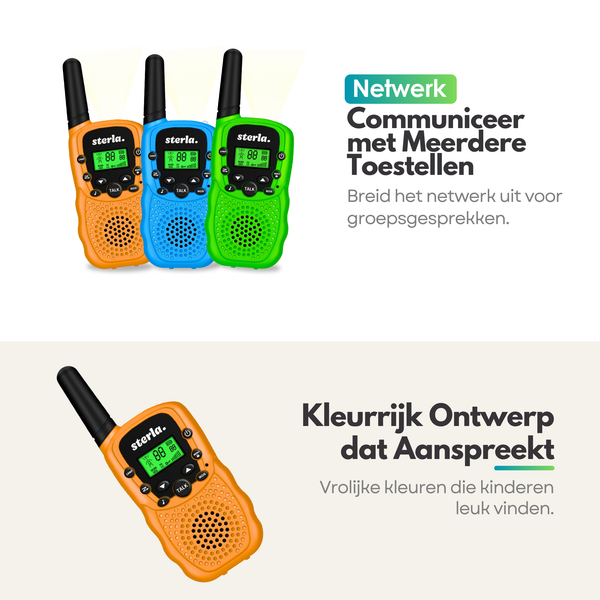 Walkie Talkie Set voor Kinderen 3in1 - Bereik tot 5 km - Zaklamp - Valbestendig - Compact en Lichtgewicht
