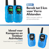 Walkie Talkie Set for Kids - Range up to 5 km - Flashlight - Drop-resistant - Compact and Lightweight - Blue