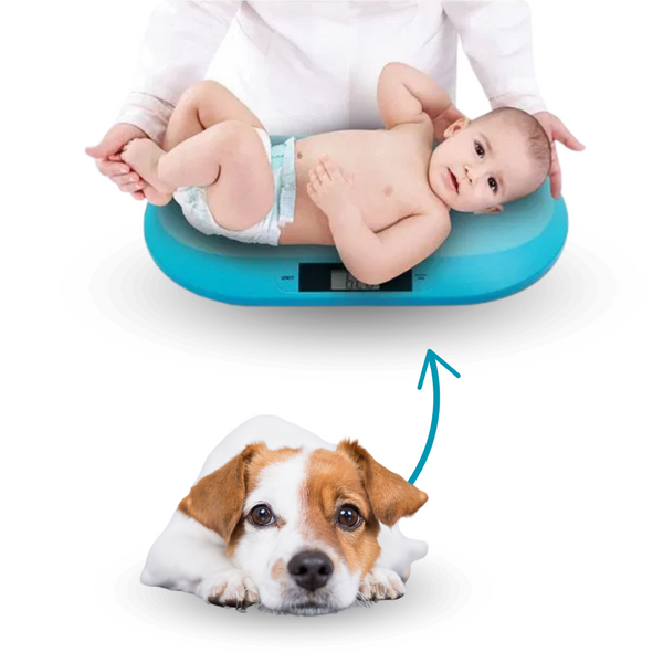 Babyweegschaal – Nauwkeurig Wegen tot 20 kg - TARE- en HOLD-Functie, Weegschaal Ideaal voor Baby's en Huisdieren - Inclusief Batterijen - Blauw