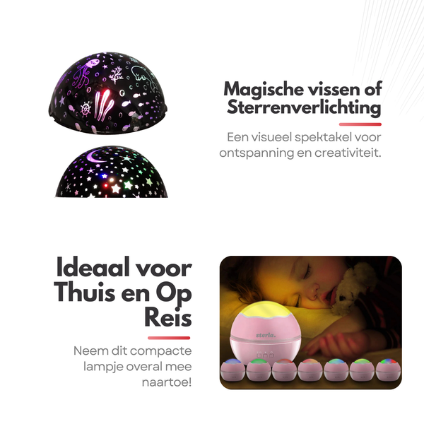 Star Projector Star Lamp - Different Light Modes - Starry Sky - Enchanting Atmosphere - Pink