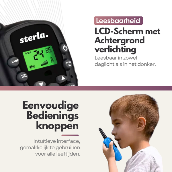 3in1 Walkie Talkie Set voor Kinderen - Bereik tot 5 km - Zaklamp - Valbestendig - Compact en Lichtgewicht