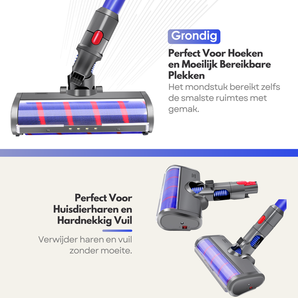 Sterla Stofzuigermond Geschikt voor Dyson V7, V8, V10, V11 en V15 – Zuigmond voor Steelstofzuiger – Wasbare Borstel – Hoogwaardige Kwaliteit