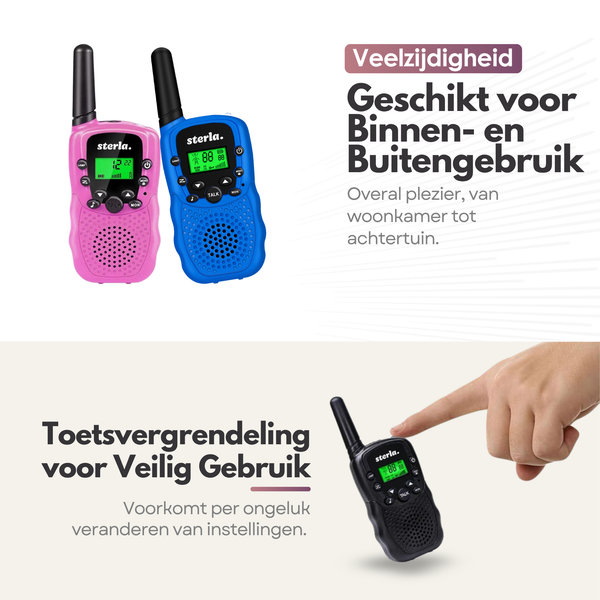 3in1 Walkie Talkie Set voor Kinderen - Bereik tot 5 km - Zaklamp - Valbestendig - Compact en Lichtgewicht