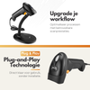 NAVIX Wired Barcode Scanner - Flexible Stand - Quick and Accurate QR Code Scanning via USB - Plug & Play Handheld Scanner - Paper and Screen Scanning