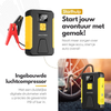 5in1 PREMIUM 12V Jumpstarter & Luchtpomp - Voor Auto, Motor of Boot - Jump Starter Starthulp met Powerbank, LED Zaklamp en SOS Noodlicht - In Opbergtas