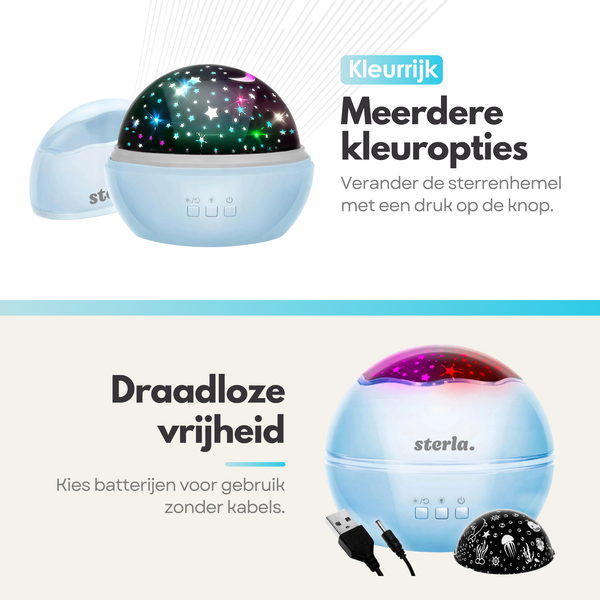 Star Projector Star Lamp - Different Light Modes - Starry Sky - Enchanting Atmosphere - Blue