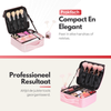 Luxury Make-up Bag XL - Beauty Case with Adjustable Compartments - Handy Size - Ideal for Travel - Pink