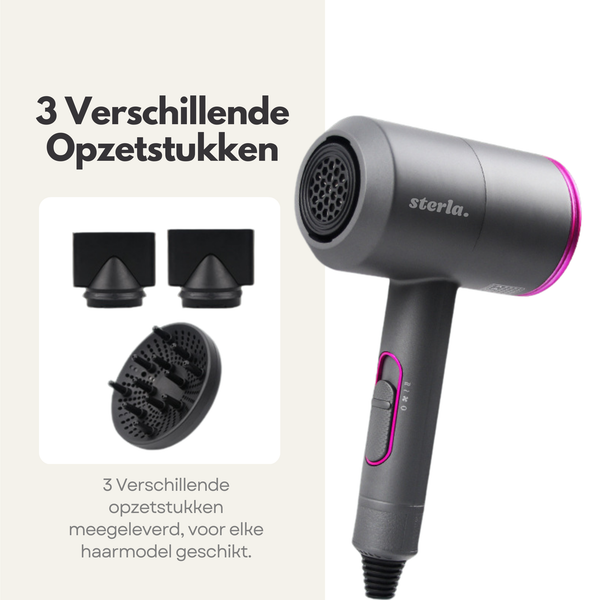 Premium Haarföhn met Diffuser en Ionentechnologie – 2000W Krachtige Motor Haardroger - Lichtgewicht, Compact Design Haar Fohn - Voor Krullen en Stijl