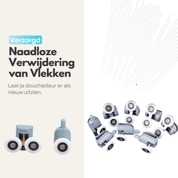 Maltrex Douchedeur Wielen Set - 8 Stuks - Geschikt voor Glazen Douchedeuren - Eenvoudig Te Installeren