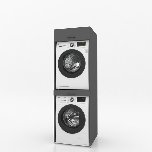 Droger op wasmachine kast 1 delig - 67x205x67cm – Antraciet