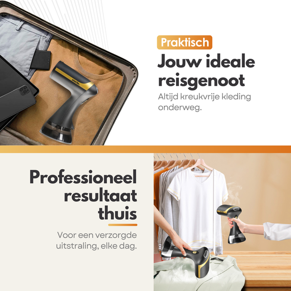 Premium Kledingstomer - Handstomer voor Kreukvrije Kleding - Compact, 1500W, 300ml Waterreservoir