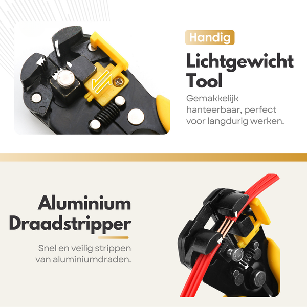 Maltrex Professionele 4-in-1 Automatische Draadstriptang met Knip- en Krimpfunctie – Striptang Geschikt voor Koper en Aluminium Draden