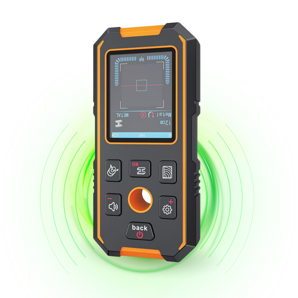 Maltrex Oplaadbare Leidingzoeker – Detector tot 120mm Diepte – Metaal, Stroomdraden, Hout & Leidingen – LCD Display – Kabeldetector Muurscanner