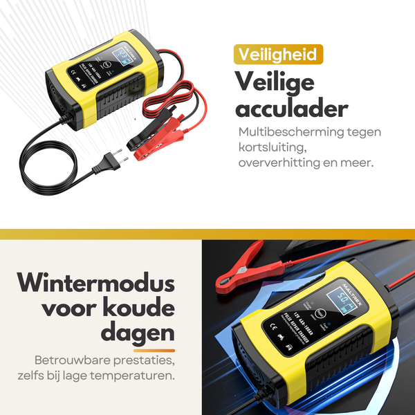 12V Acculader – Veilige en Efficiënte Oplader voor Auto, Motor, Boot en Camper - Drupellader 12V 6A tot 100Ah