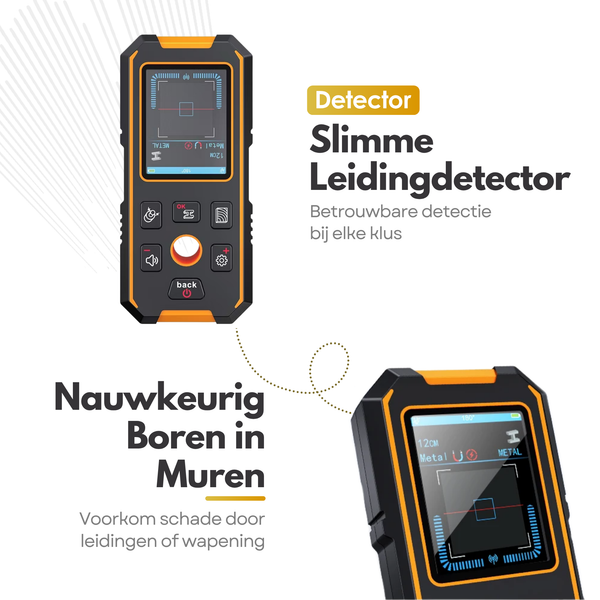 Maltrex Oplaadbare Leidingzoeker – Detector tot 120mm Diepte – Metaal, Stroomdraden, Hout & Leidingen – LCD Display – Kabeldetector Muurscanner