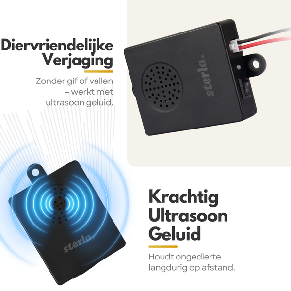Marterverjager Auto & Huis – Ultrasone Marter-, Muizen- en Rattenverjager – 50-100m² Bereik – 12V – Diervriendelijk