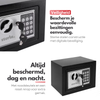 Sterla Elektronische Kluis Met Cijferslot – Incl. 2 Noodsleutels en Bevestigingsmateriaal – Veilig en Betrouwbaar – Zwart – 23x17x17 cm