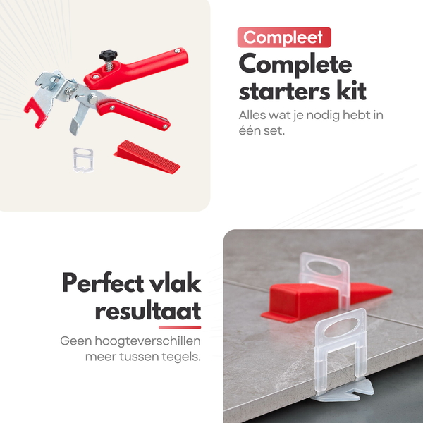 201 Piece Tile Levelling Kit 2mm – Levelling System For Perfectly Flat Tile Floors & Walls – Includes Clips, Wedges & Pliers