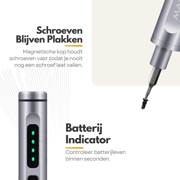 50in1 Elektrische Schroevendraaierset – USB-C – LED Licht – Magnetische Bitset – Precisie Gereedschap