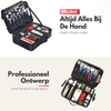 Luxury Make-up Bag XL - Beauty Case with Adjustable Compartments - Handy Size - Ideal for Travel - Black