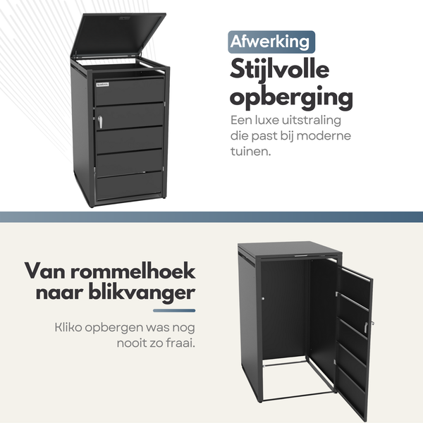 Kastrex Container Ombouw Kast - Voor 1 Kliko - Weerbestendig & Onderhoudsvrij - Gecoat Staal