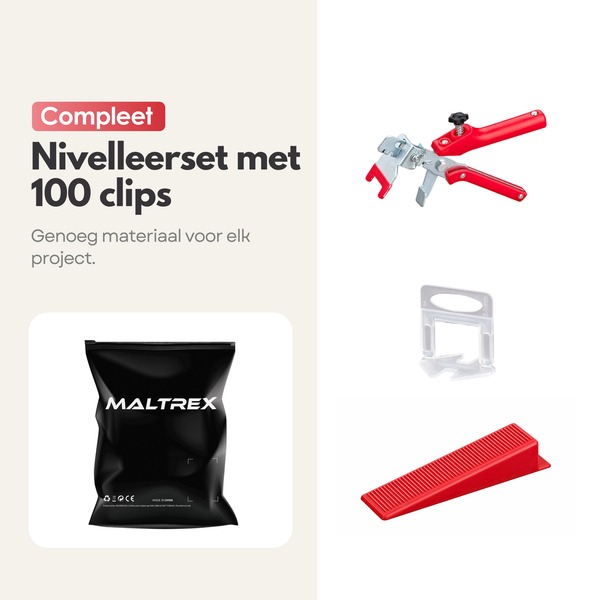 201 Piece Tile Levelling Kit 2mm – Levelling System For Perfectly Flat Tile Floors & Walls – Includes Clips, Wedges & Pliers