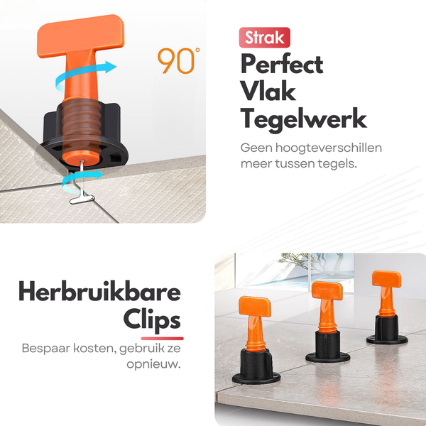 51 Piece Tile Leveling Set - Reusable Tile Leveling System - Perfect Tile Alignment in a Snap