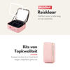 Draagbare Luxe Beautycase Tas met Spiegel & LED Verlichting – Perfecte Make-up Koffer Organizer voor Dames - Roze