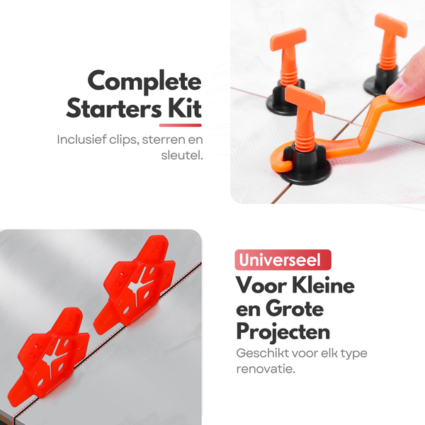 152 Piece Tile Leveling Set - Reusable Tile Leveling System - Perfect Tile Alignment in a Snap