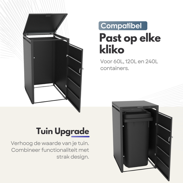 Kastrex Container Ombouw Kast - Voor 1 Kliko - Weerbestendig & Onderhoudsvrij - Gecoat Staal