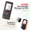 Maltrex Laser Afstandsmeter Digitaal – Nauwkeurige Lasermeter tot 50 Meter – Met 2 Waterpassen – Inclusief Batterijen en Opberghoes